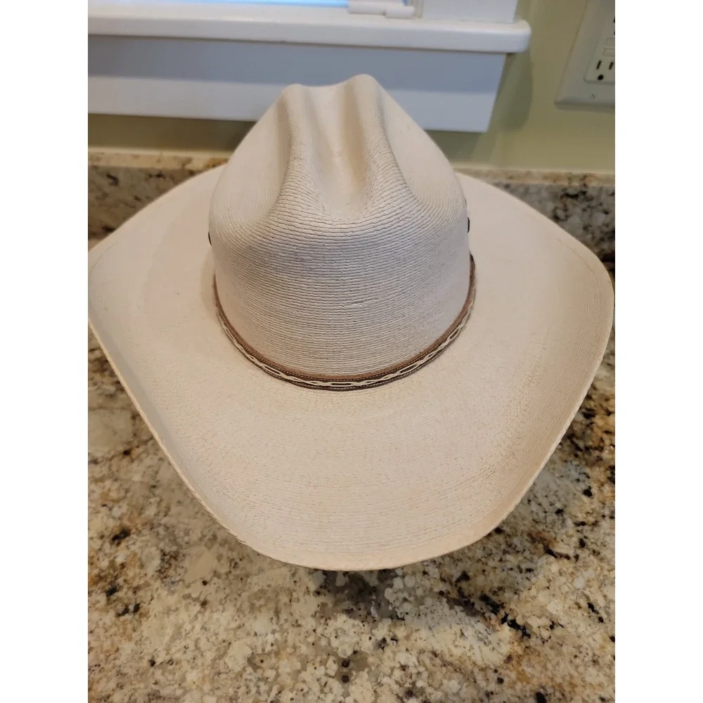 Atwood Marfa 5X Palm Leaf Western Cowboy Hat, Size 7 5/8 Long Oval 4 1/4